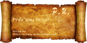 Prágay Uriel névjegykártya